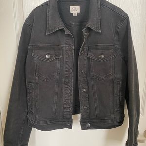 NWOT J Crew Sz M classic denim jacket, black
